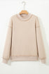 Relaxed Fit Exposed Seam Mock Neck Pullover Sweatshirt