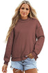 Relaxed Fit Exposed Seam Mock Neck Pullover Sweatshirt
