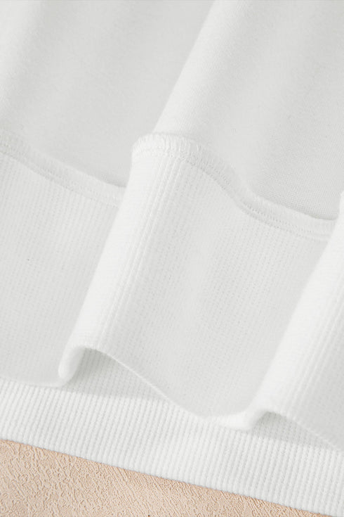 Relaxed Fit Exposed Seam Mock Neck Pullover Sweatshirt
