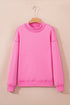 Relaxed Fit Exposed Seam Mock Neck Pullover Sweatshirt