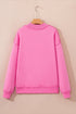 Relaxed Fit Exposed Seam Mock Neck Pullover Sweatshirt