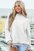 Relaxed Fit Exposed Seam Mock Neck Pullover Sweatshirt