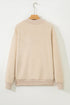Relaxed Fit Exposed Seam Mock Neck Pullover Sweatshirt