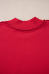 Relaxed Fit Exposed Seam Mock Neck Pullover Sweatshirt