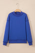 Relaxed Fit Exposed Seam Mock Neck Pullover Sweatshirt