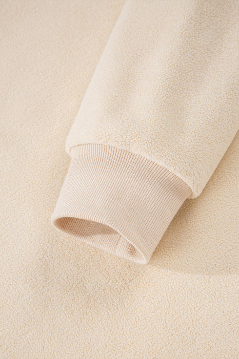 Relaxed Fit Exposed Seam Mock Neck Pullover Sweatshirt