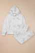 Relaxed Fit Feather Print Kangaroo Pocket Hoodie