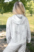 Relaxed Fit Feather Print Kangaroo Pocket Hoodie
