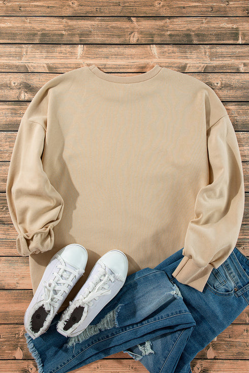 Relaxed Fit Fleece Lined Pullover Sweatshirt