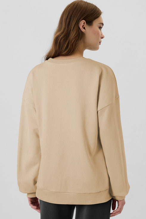 Relaxed Fit Fleece Lined Pullover Sweatshirt