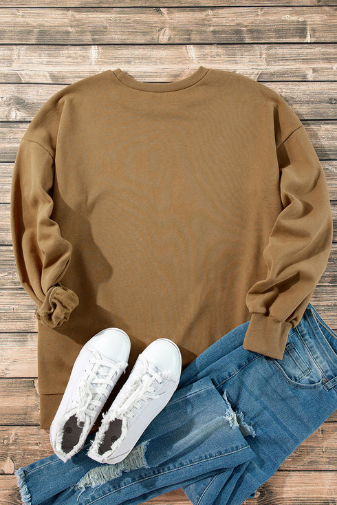 Relaxed Fit Fleece Lined Pullover Sweatshirt