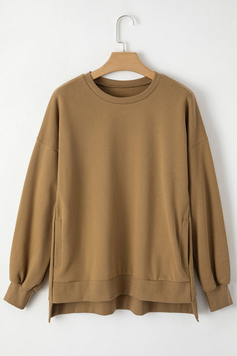 Relaxed Fit Fleece Lined Pullover Sweatshirt