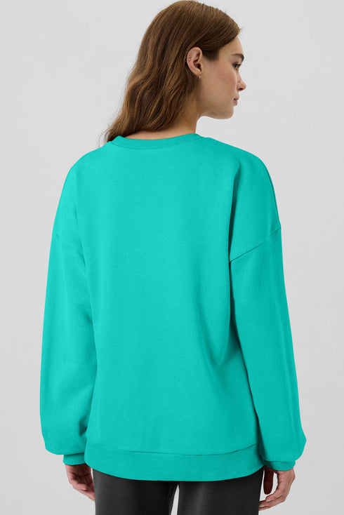 Relaxed Fit Fleece Lined Pullover Sweatshirt