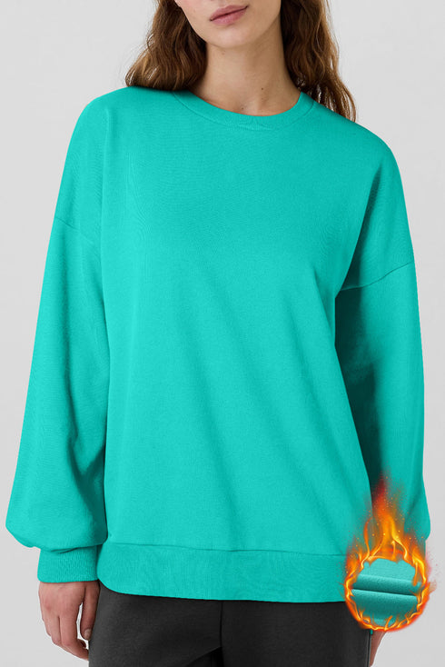 Relaxed Fit Fleece Lined Pullover Sweatshirt