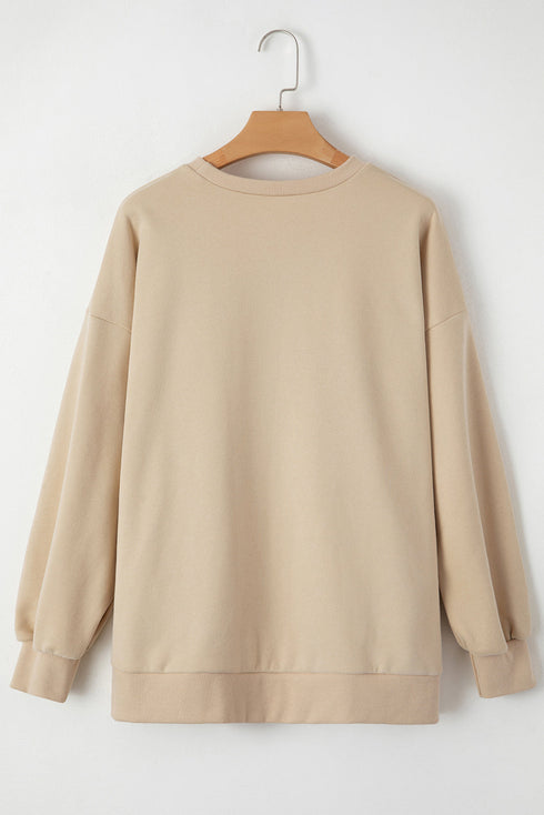 Relaxed Fit Fleece Lined Pullover Sweatshirt