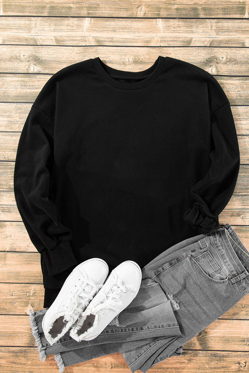 Relaxed Fit Fleece Lined Pullover Sweatshirt