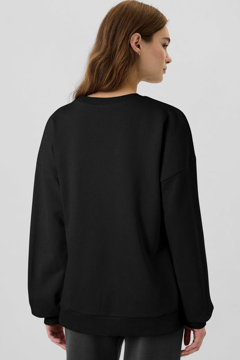 Relaxed Fit Fleece Lined Pullover Sweatshirt