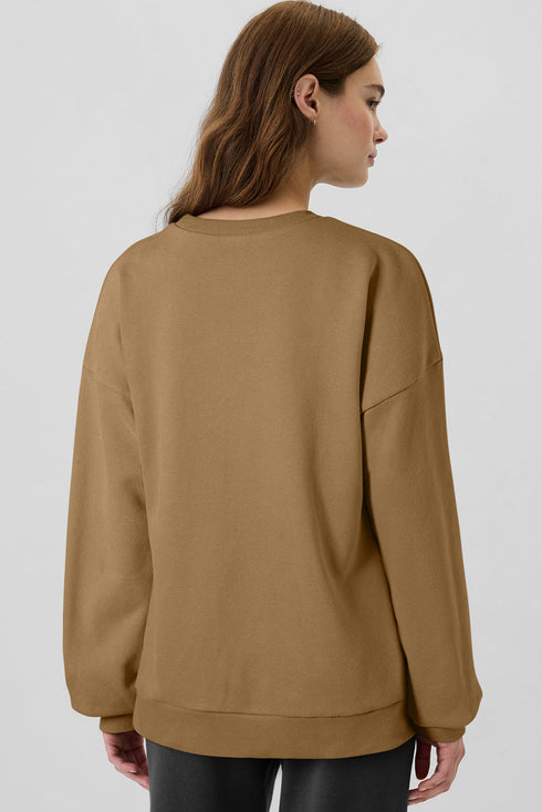 Relaxed Fit Fleece Lined Pullover Sweatshirt