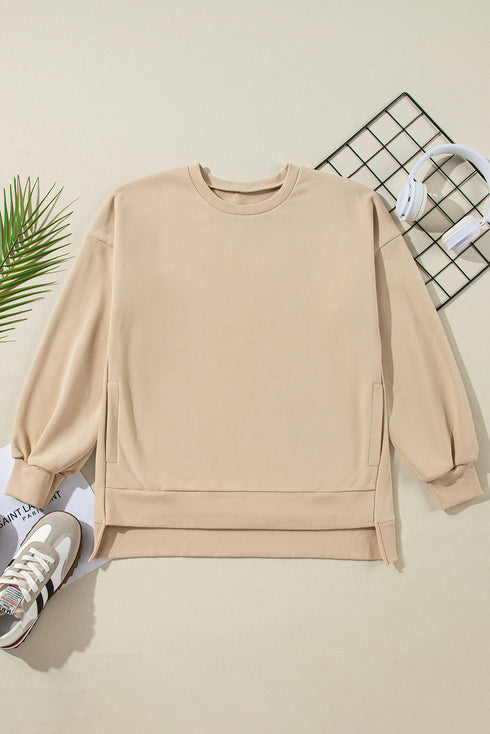 Relaxed Fit Fleece Lined Pullover Sweatshirt