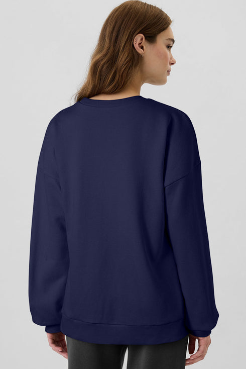 Relaxed Fit Fleece Lined Pullover Sweatshirt