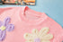 Relaxed Fit Floral Knit Short Sleeve Sweater