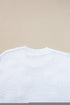 Relaxed Fit Floral Knit Short Sleeve Sweater