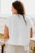 Relaxed Fit Floral Knit Short Sleeve Sweater
