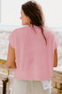 Relaxed Fit Floral Knit Short Sleeve Sweater