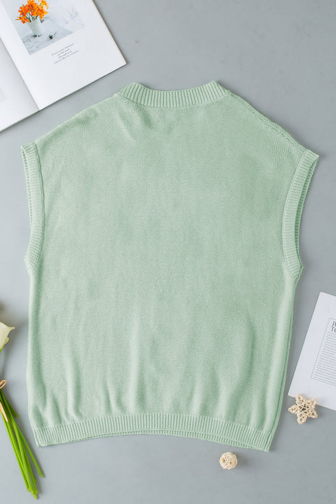 Relaxed Fit Floral Knit Short Sleeve Sweater