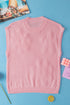 Relaxed Fit Floral Knit Short Sleeve Sweater