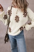 Relaxed Fit Floral Motif Rolled Hem Sweater