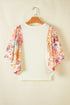 Relaxed Fit Floral Patchwork Half Batwing Sleeve Blouse