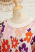 Relaxed Fit Floral Pattern Drop Shoulder Knit Sweater