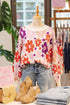 Relaxed Fit Floral Pattern Drop Shoulder Knit Sweater