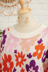 Relaxed Fit Floral Pattern Drop Shoulder Knit Sweater