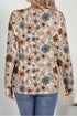 Relaxed Fit Floral Pattern Long Sleeve Crew Neck Top