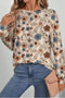 Relaxed Fit Floral Pattern Long Sleeve Crew Neck Top