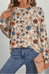 Relaxed Fit Floral Pattern Long Sleeve Crew Neck Top