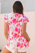 Relaxed Fit Floral Print Flutter Sleeve Woven Blouse