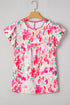 Relaxed Fit Floral Print Flutter Sleeve Woven Blouse