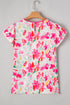 Relaxed Fit Floral Print Flutter Sleeve Woven Blouse