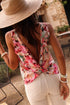Relaxed Fit Floral Print Sleeveless Scoop Neck Top
