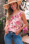 Relaxed Fit Floral Print Sleeveless Scoop Neck Top