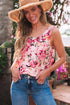 Relaxed Fit Floral Print Sleeveless Scoop Neck Top