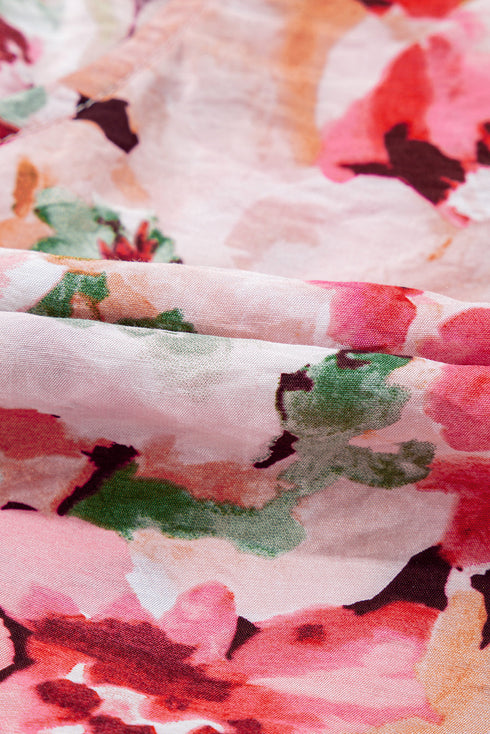 Relaxed Fit Floral Print Sleeveless Scoop Neck Top