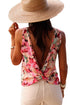 Relaxed Fit Floral Print Sleeveless Scoop Neck Top