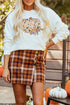 Relaxed Fit Floral Pumpkin Graphic Pullover Sweatshirt