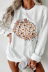 Relaxed Fit Floral Pumpkin Graphic Pullover Sweatshirt