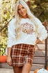 Relaxed Fit Floral Pumpkin Graphic Pullover Sweatshirt