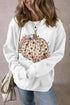 Relaxed Fit Floral Pumpkin Graphic Pullover Sweatshirt